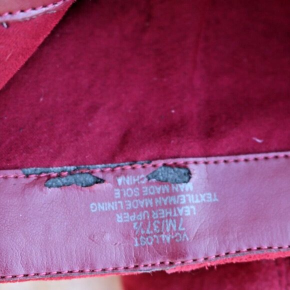 Vince Camuto Allost Burgundy Suede High Heel Bootie Sz 7 Ankle Boots. - Picture 10 of 12